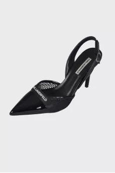 Lacquered mesh shoes