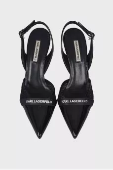 Lacquered mesh shoes