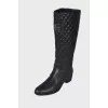 Quilted leather boots