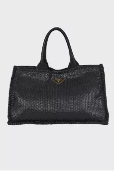 Woven leather bag