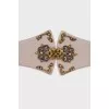 Beige belt with rhinestones