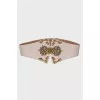Beige belt with rhinestones