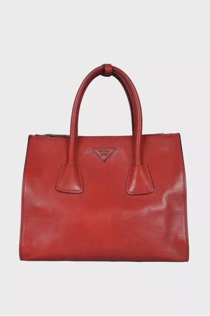 Leather tote bag