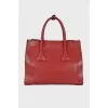 Leather tote bag
