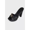 Decorated leather mules