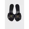 Decorated leather mules