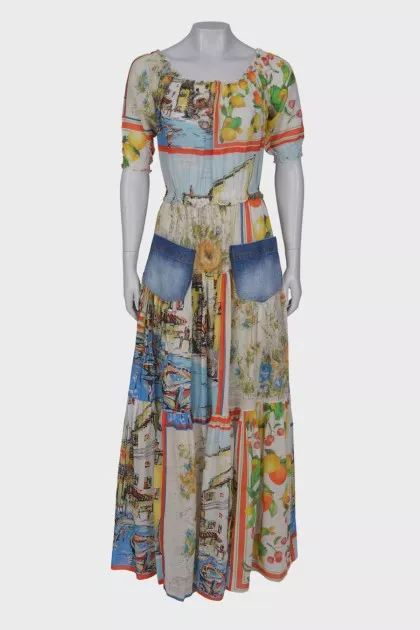 Maxi dress in print