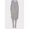Gray draped skirt