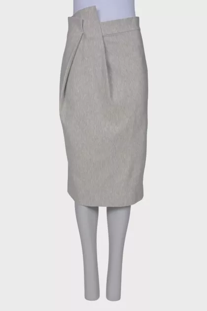 Gray draped skirt