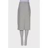 Gray draped skirt