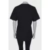 Long T-shirt in black and white print