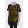 Lacy T-shirt with beaded embroidery
