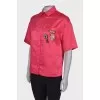 Satin blouse with tag