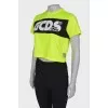 Bright yellow top with tag