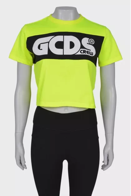 Bright yellow top with tag
