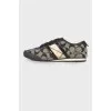 Textile sneakers with brand logo