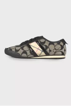 Textile sneakers with brand logo