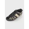 Textile sneakers with brand logo