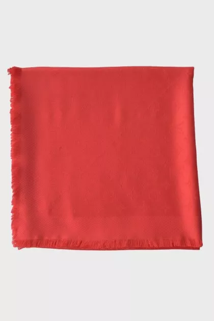 Red silk and wool scarf