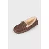 Loafers in print with fur