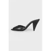 Black mules made of genuine leather