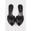 Black mules made of genuine leather