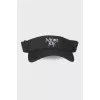 Black visor with tag