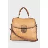 Woven bag with brand logo