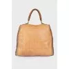 Woven bag with brand logo