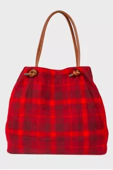 Checked textile bag
