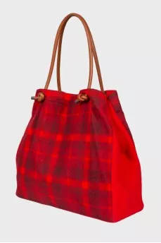 Checked textile bag