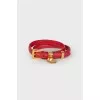 Leather bracelet with golden buckle