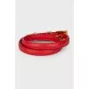 Leather bracelet with golden buckle