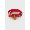 Leather bracelet with golden buckle
