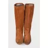 Perforated suede boots