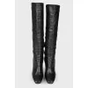Square toe leather boots