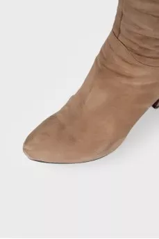Suede stiletto boots
