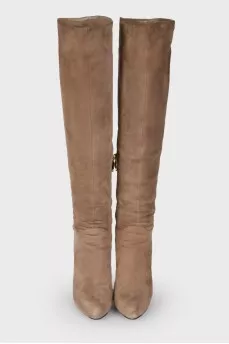 Suede stiletto boots