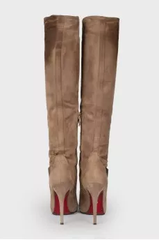 Suede stiletto boots
