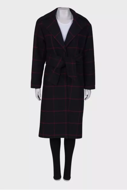 Dark blue checked coat