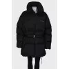 Black down jacket on the belt