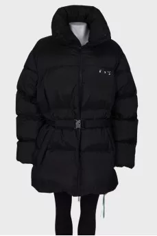 Black down jacket on the belt