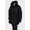Black down jacket on the belt