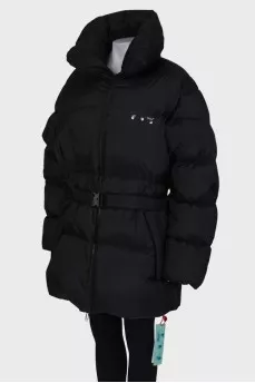 Black down jacket on the belt