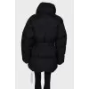 Black down jacket on the belt