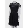 Dress with ruffles and beaded embroidery