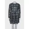 Print dress with sequins