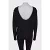 Backless blouse with tag