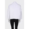 White hoodie with embroidered brand logo