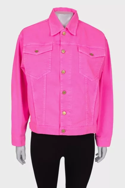 Hot pink denim jacket